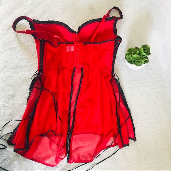 Red Lingerie Teddy - Picture 2 of 3